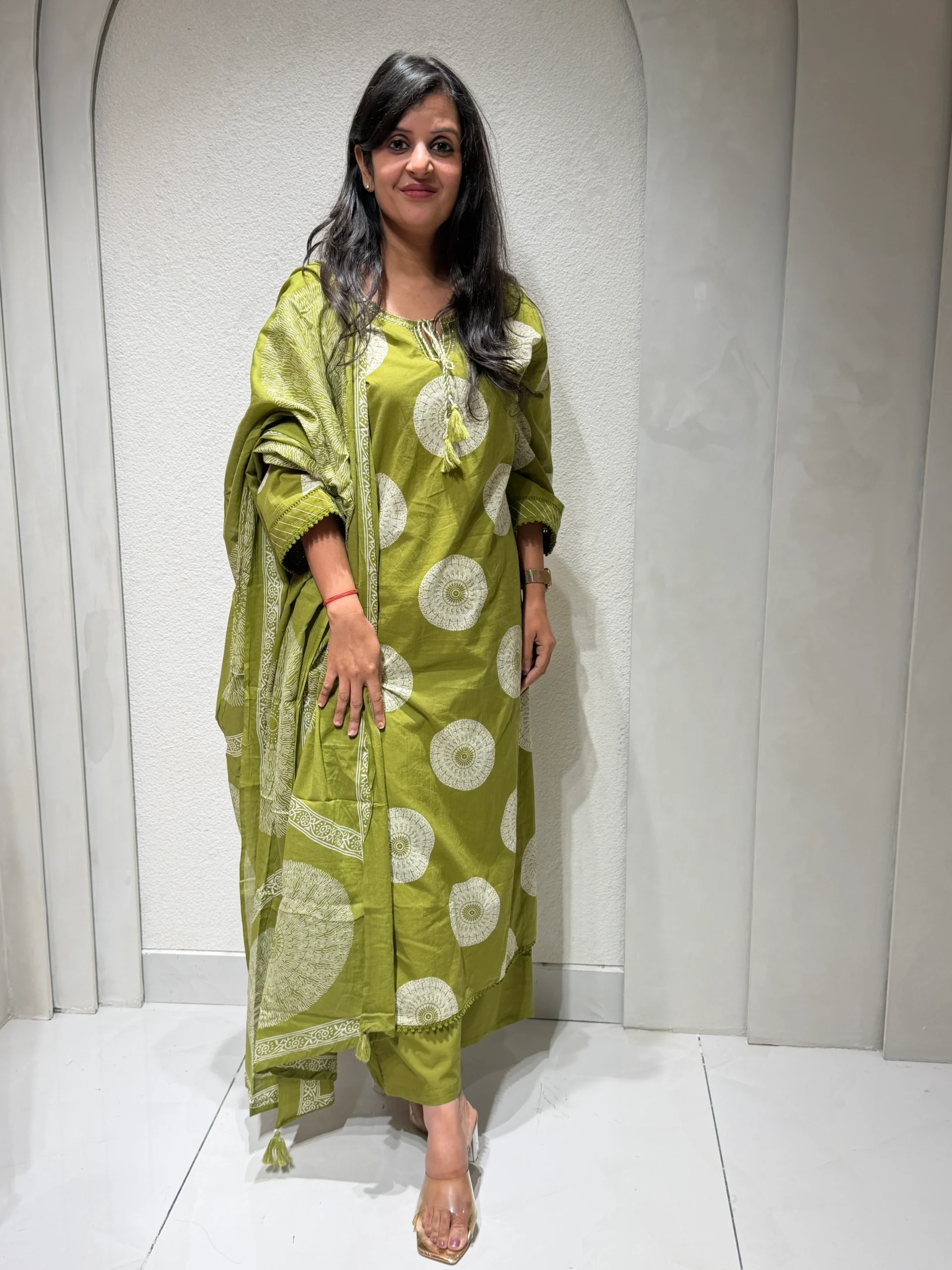 Premium Cotton Suit Set - Green - Image 7