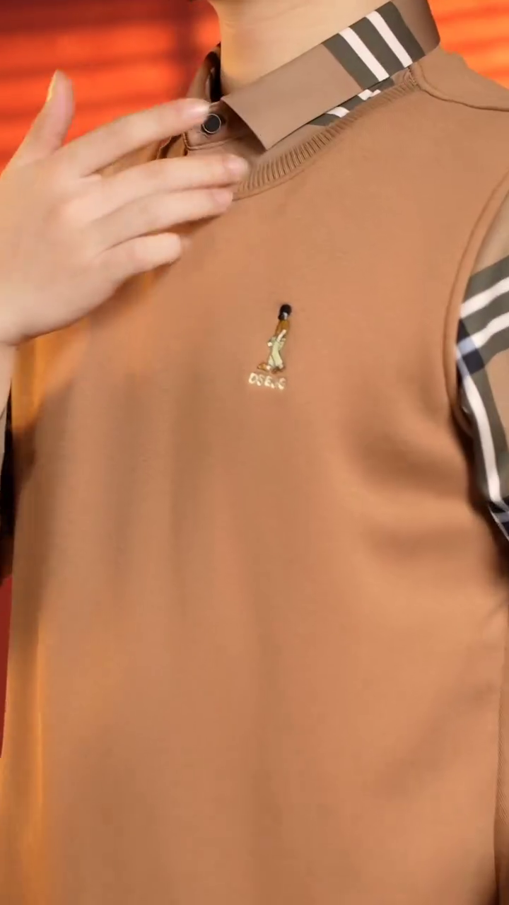 Men's Black Check-Panel Smart Pullover Sweater - Image 2