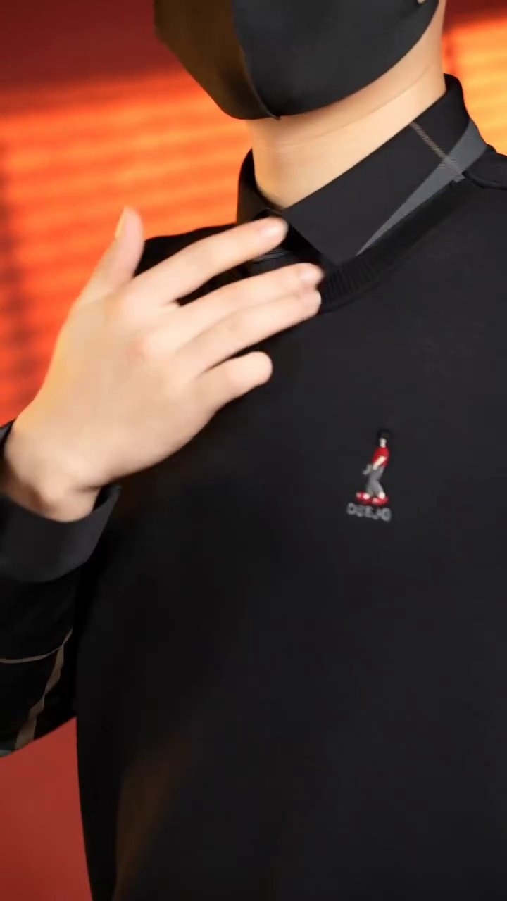 Men's Black Check-Panel Smart Pullover Sweater - Image 6