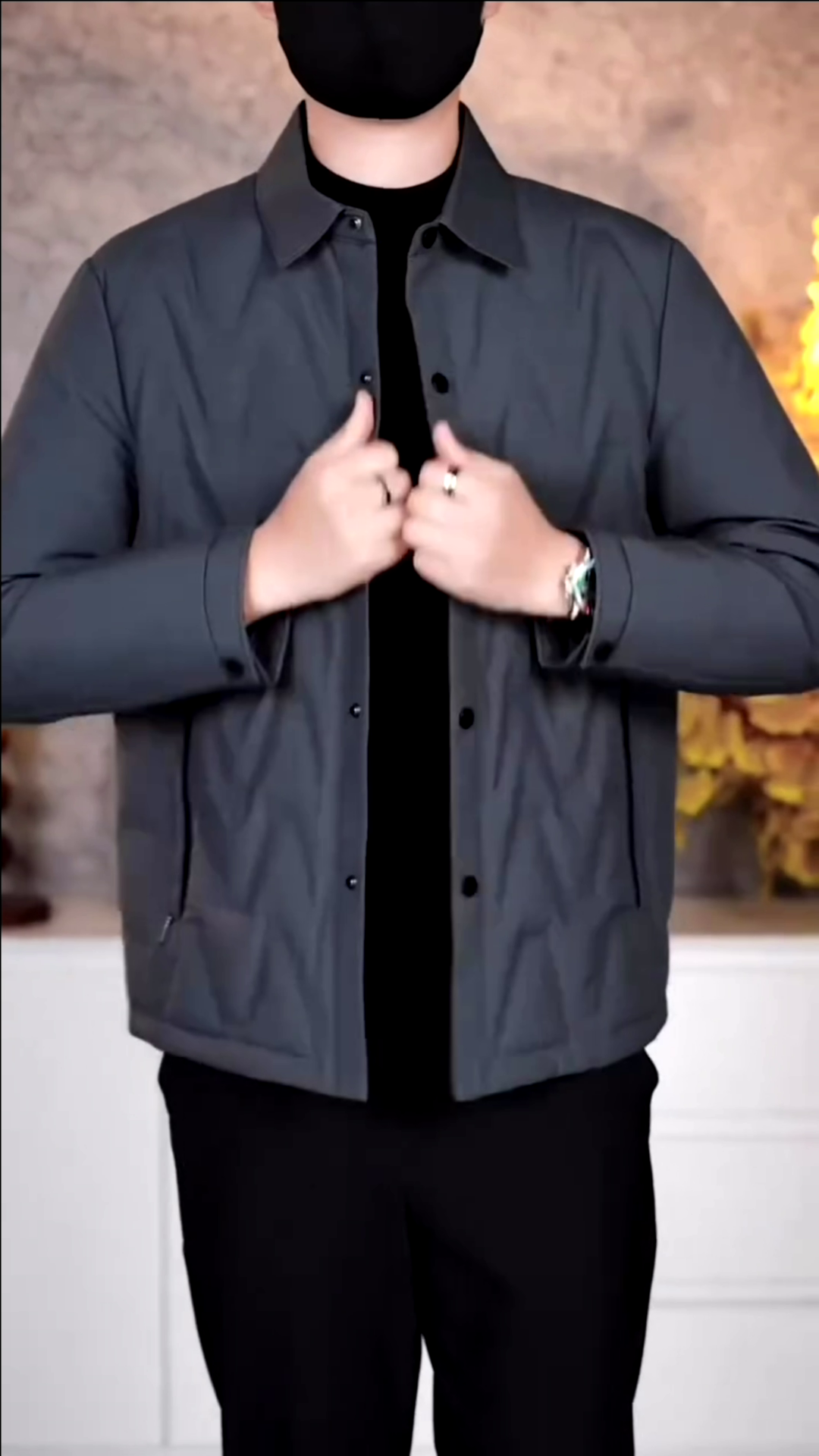 Men Fleece Jacket - Grey