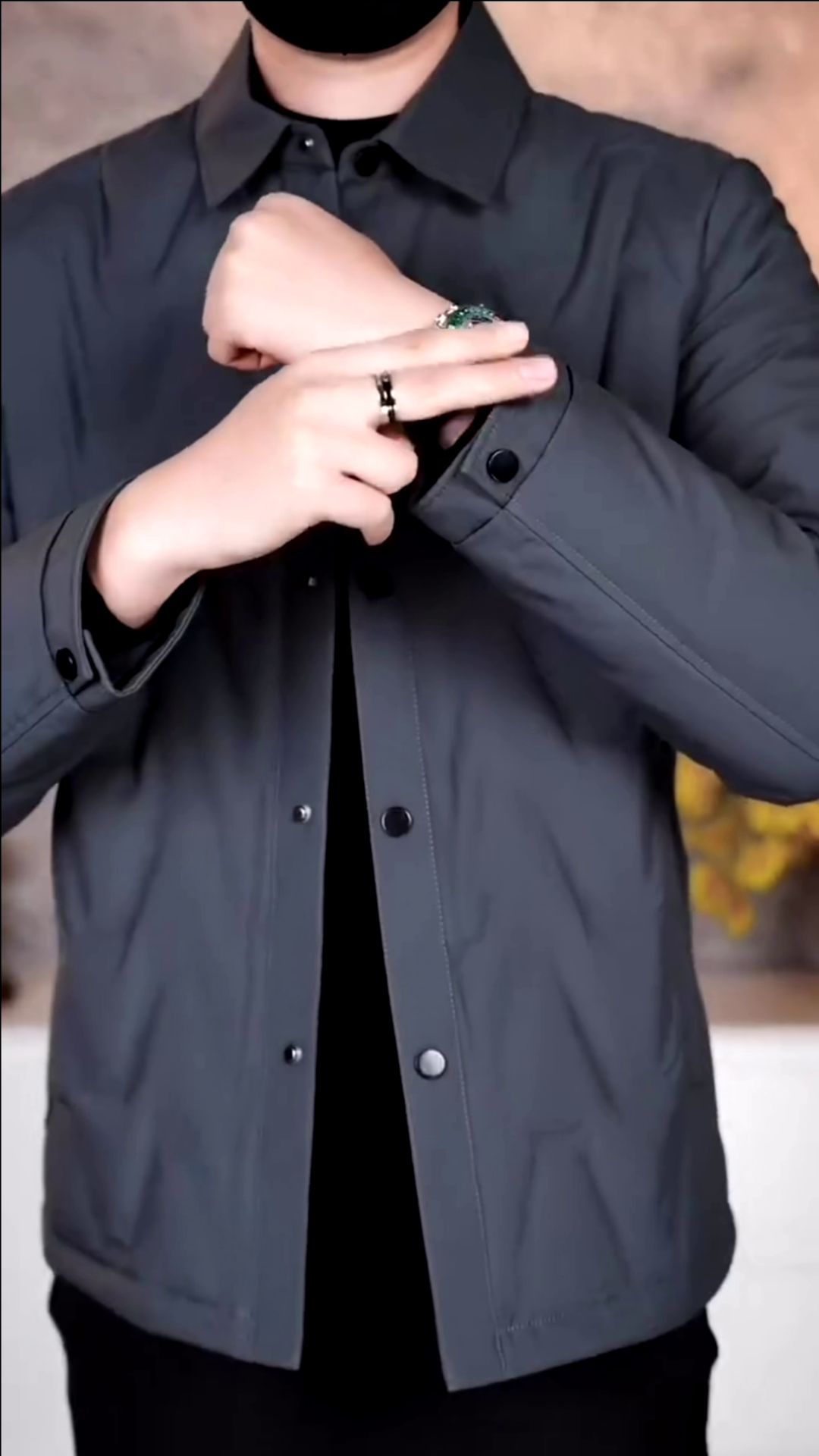 Men Fleece Jacket - Grey - Image 2