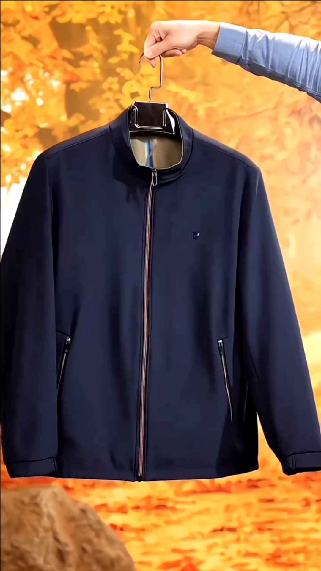 Men Classic Light Quilted Office Jacket - Navy - Image 2