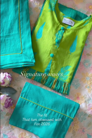 Yellow and Pink Floral Embroidered Kurta Set With a Dupatta