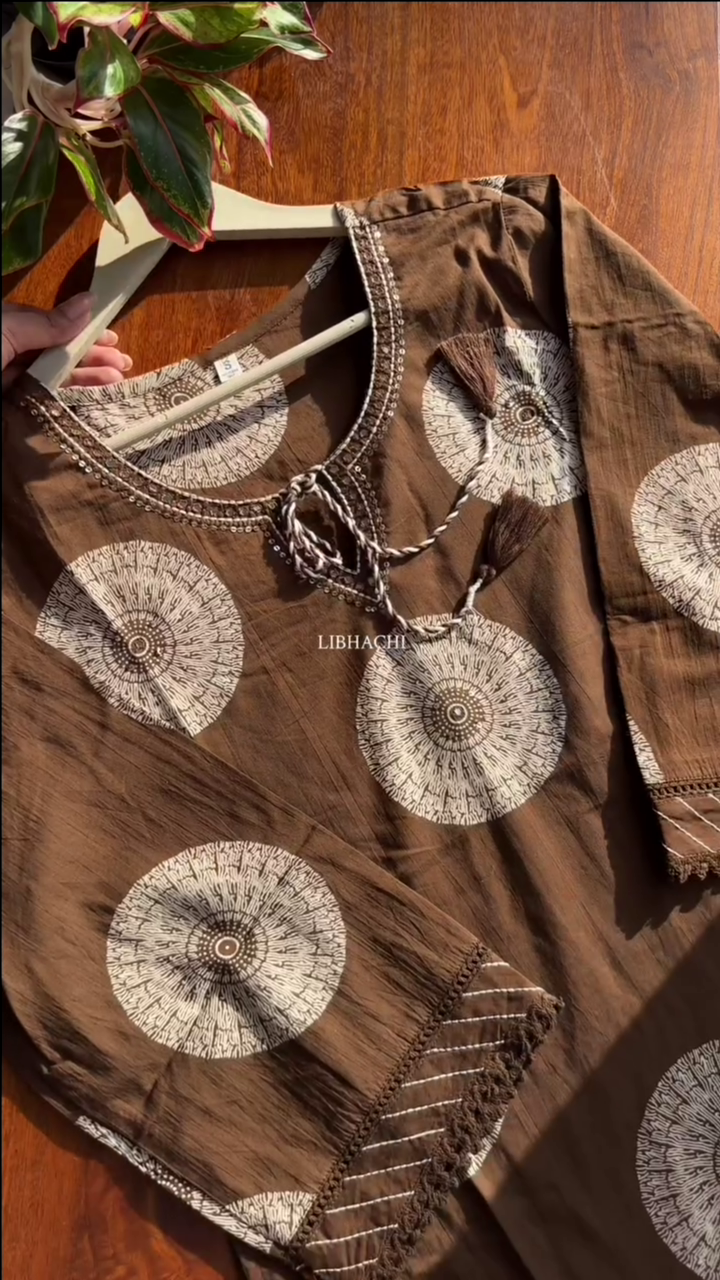 Premium Cotton Suit Set - Brown - Image 4