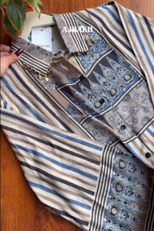 Beautiful Ajrak Printed Tops - Blue