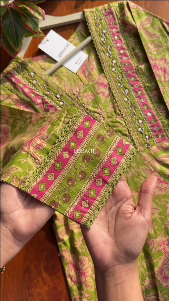 Green Kurta Suit Sets for Women - Image 2