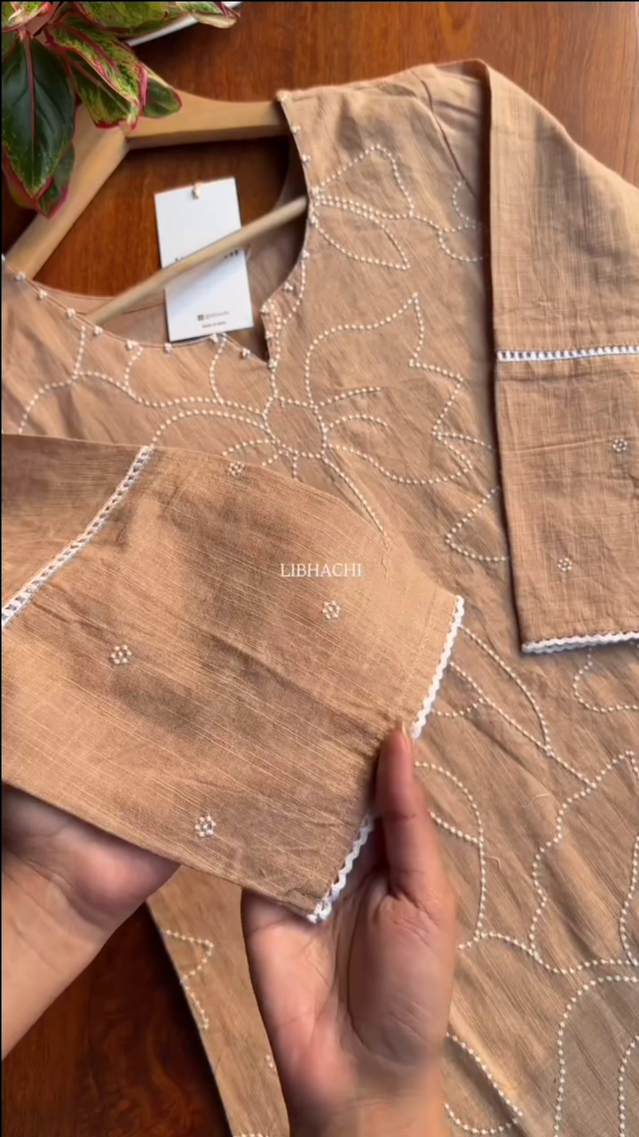 Cotton Suit Set - Yellow - Image 2