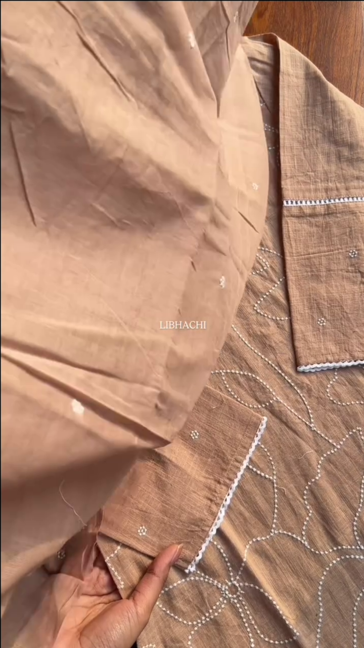 Cotton Suit Set - Yellow - Image 4