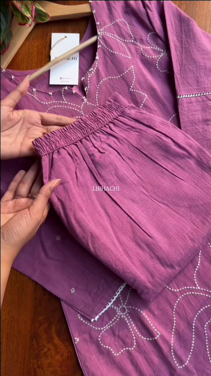 Cotton Suit Set - Pink - Image 2