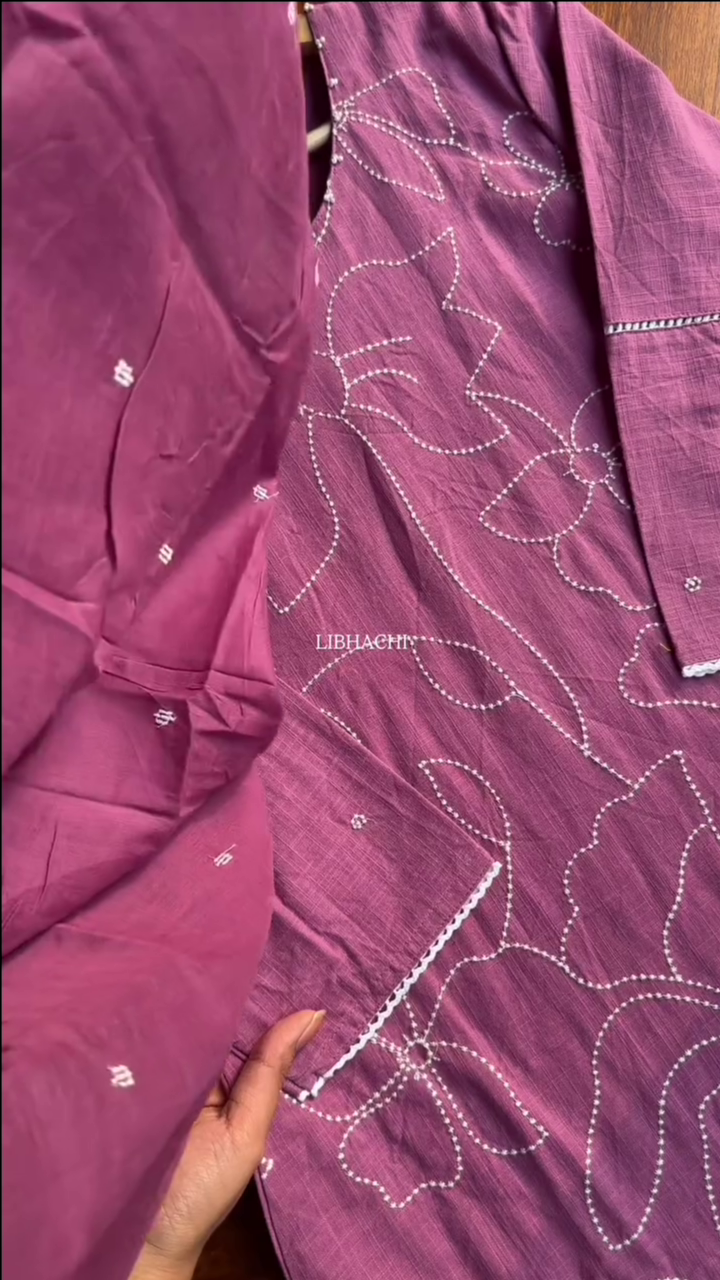 Cotton Suit Set - Pink - Image 3