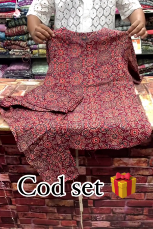 Maroon Ajrakh Printed Co-Ord Set