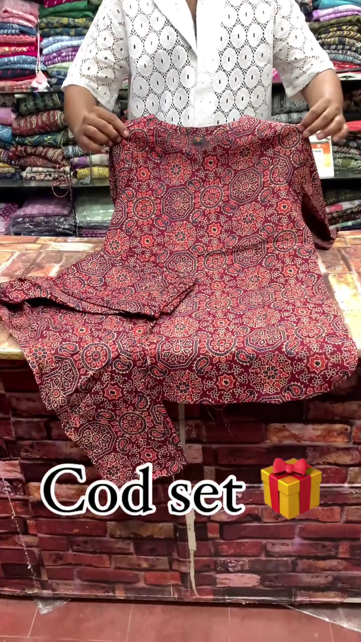 Maroon Ajrakh Printed Co-Ord Set