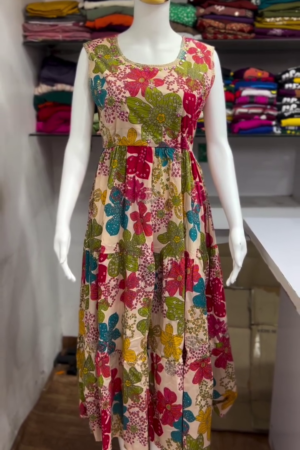 Multicolor Floral Printed Sleeveless Maxi Dress