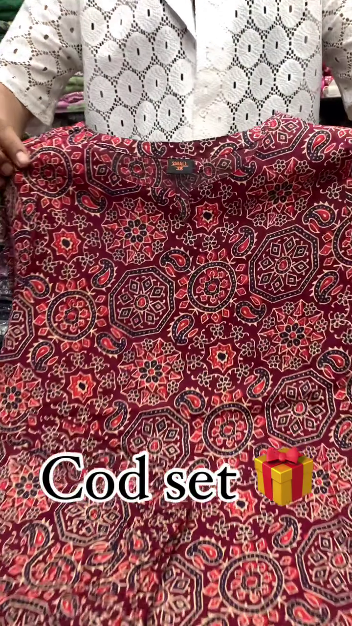 Maroon Ajrakh Printed Co-Ord Set - Image 2