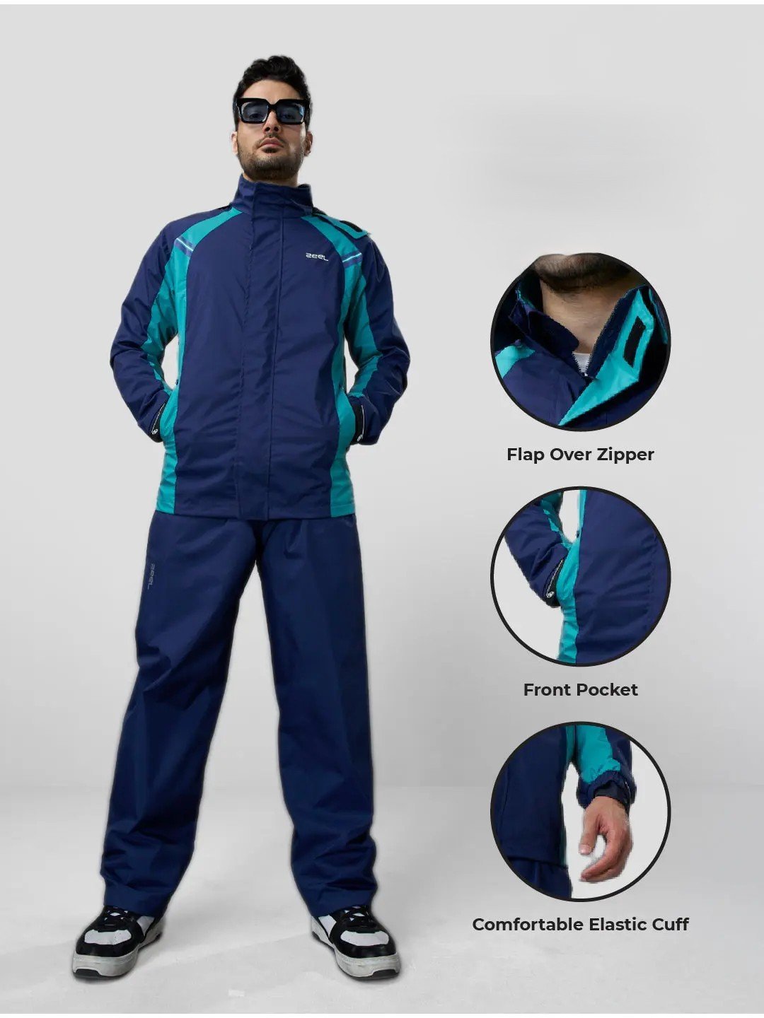 GO HIKE BLUE & GREEN RAINSUIT