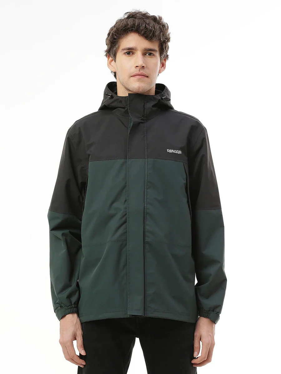 StormGuard Black Green Men's Rain Jacket - Image 2