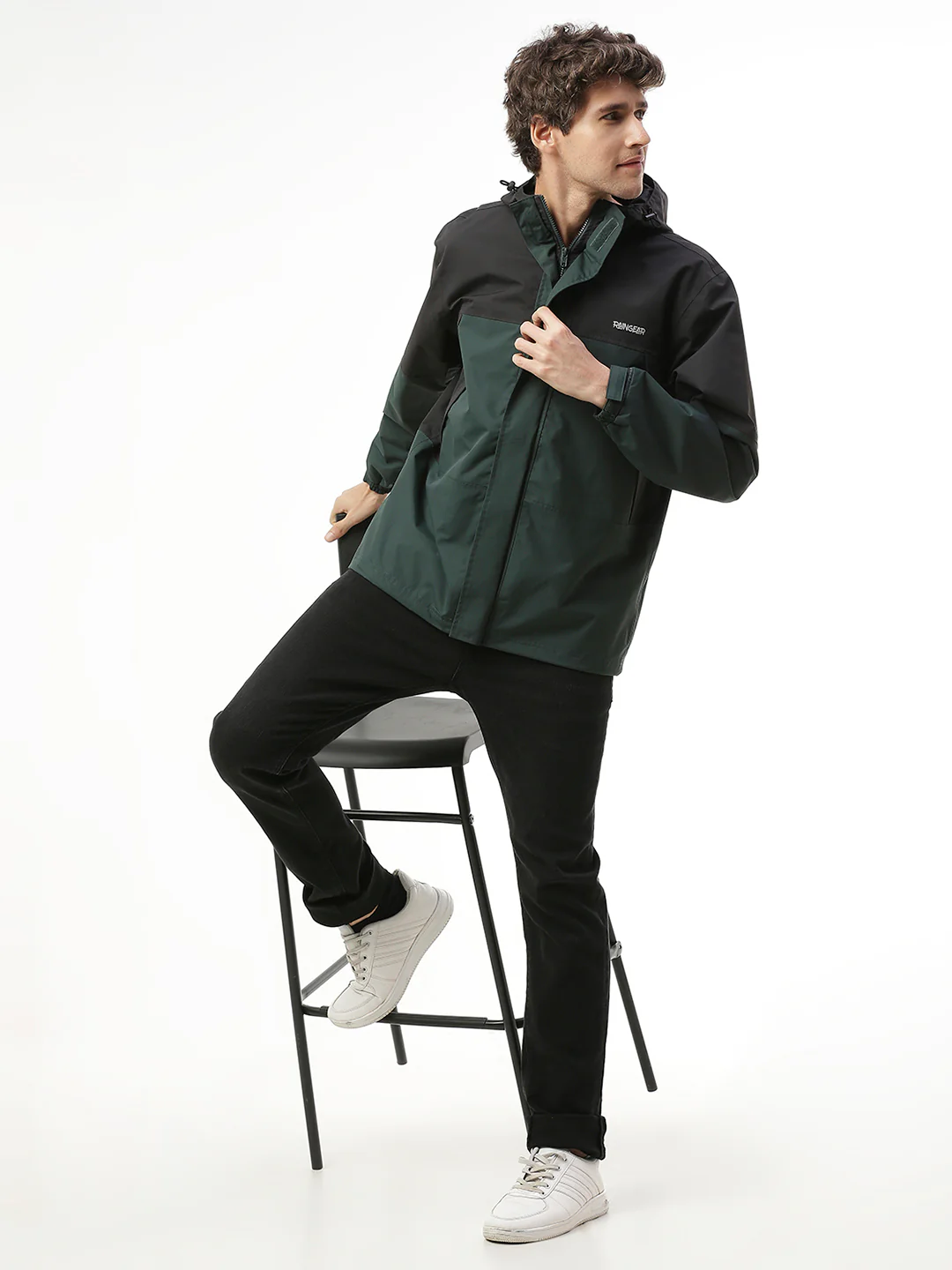 StormGuard Black Green Men's Rain Jacket