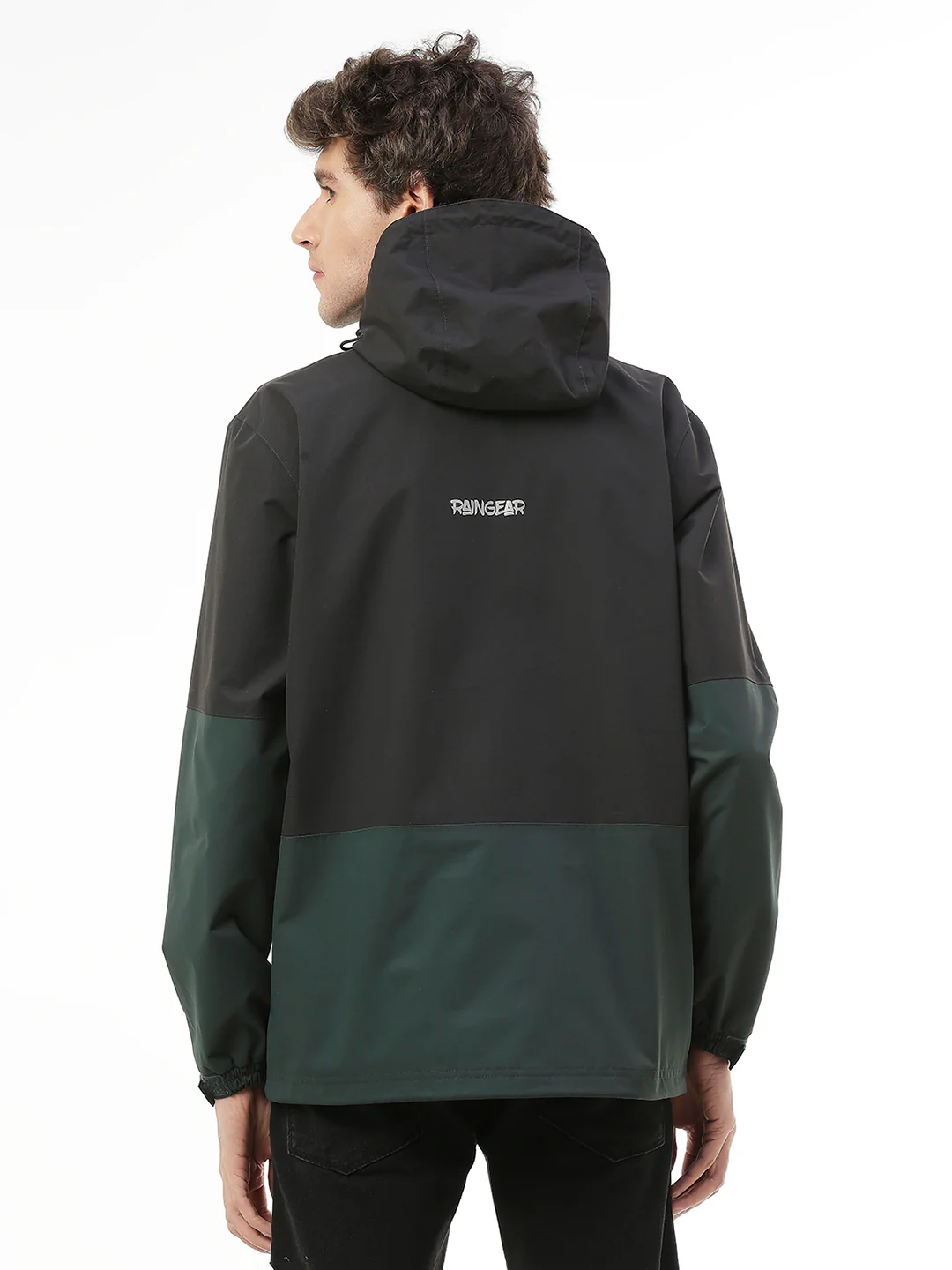StormGuard Black Green Men's Rain Jacket - Image 3