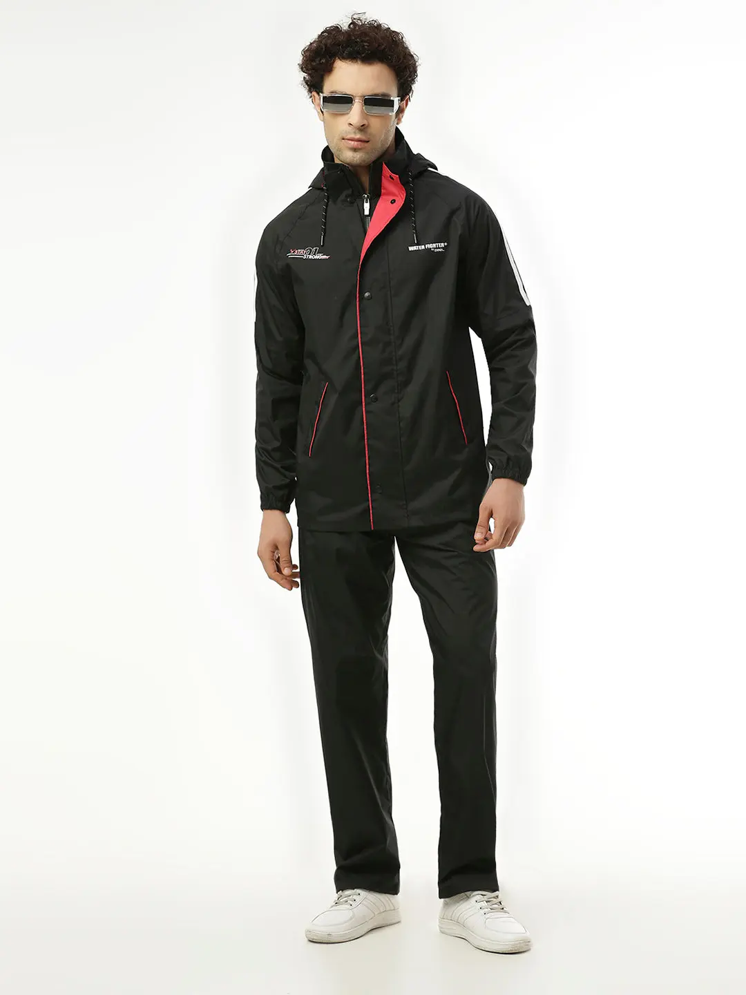 Midnight Black & Red Rainwear Set