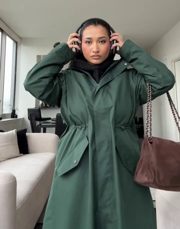 Long Waterproof Hooded Raincoat - Image 3