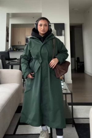 Long Waterproof Hooded Raincoat