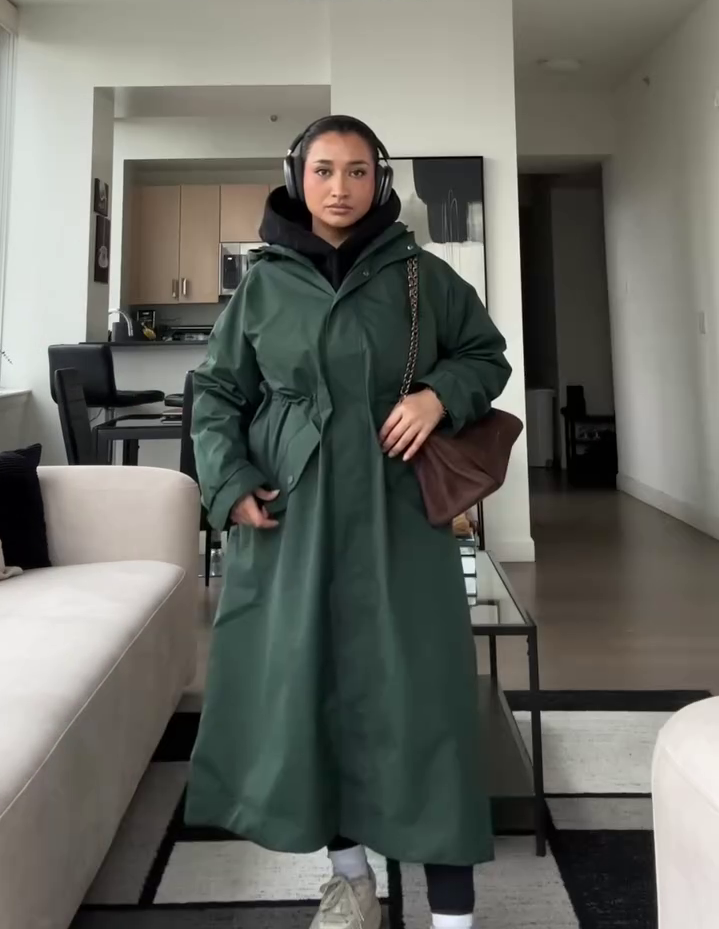 Long Waterproof Hooded Raincoat