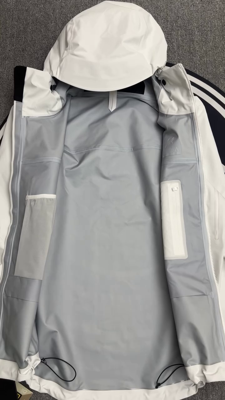 White Waterproof Hooded Rain Jacket - Image 2