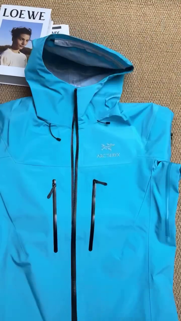 Sky Blue Waterproof Hooded Rain Jacket - Image 3