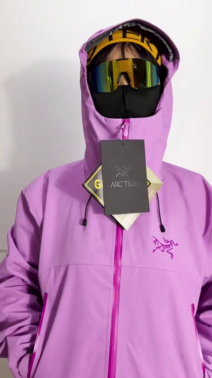 Lavender Purple Waterproof Hooded Rain Jacket - Image 2