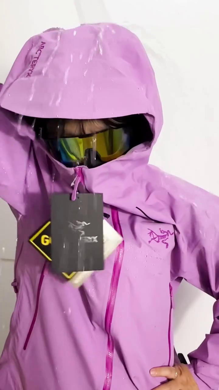 Lavender Purple Waterproof Hooded Rain Jacket - Image 3
