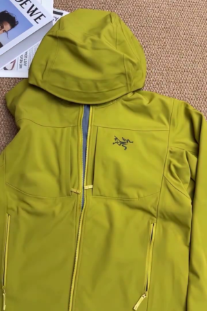 Olive Green Waterproof Hooded Performance Shell Jacket
