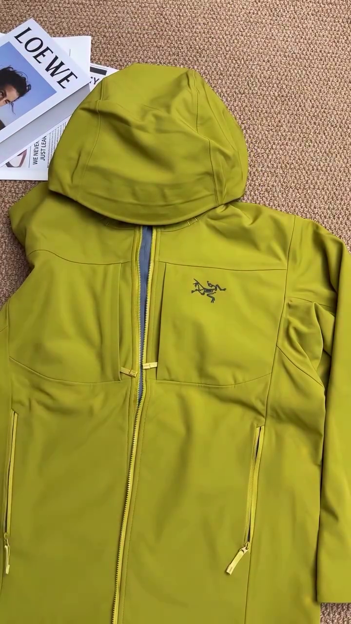 Olive Green Waterproof Hooded Performance Shell Jacket