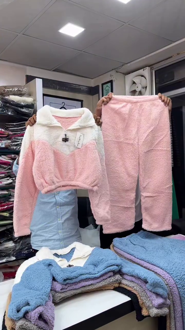 Pink Winter Fleece Co-ord Set