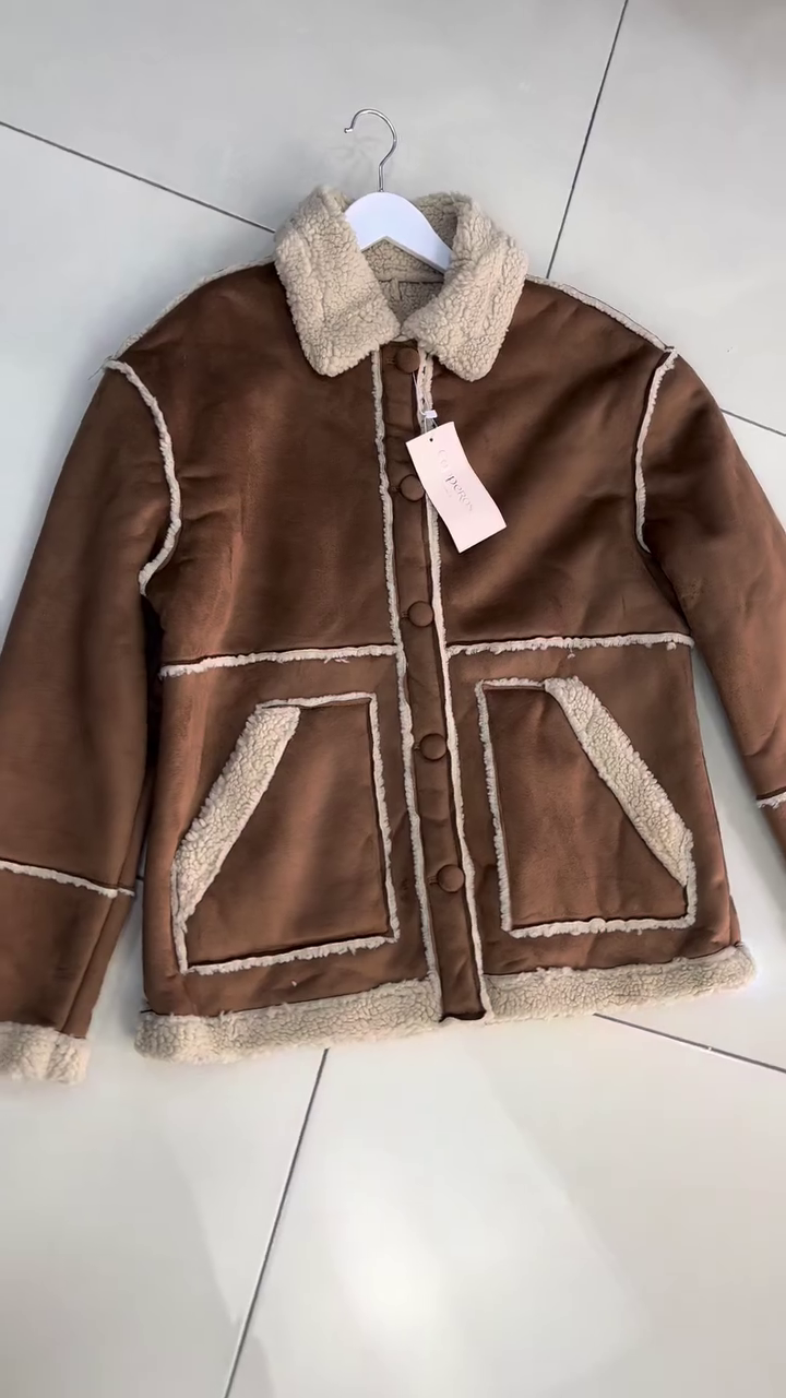 Beige Faux-Shearling Jacket - Image 4