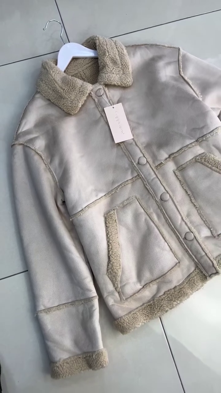 Beige Faux-Shearling Jacket - Image 6